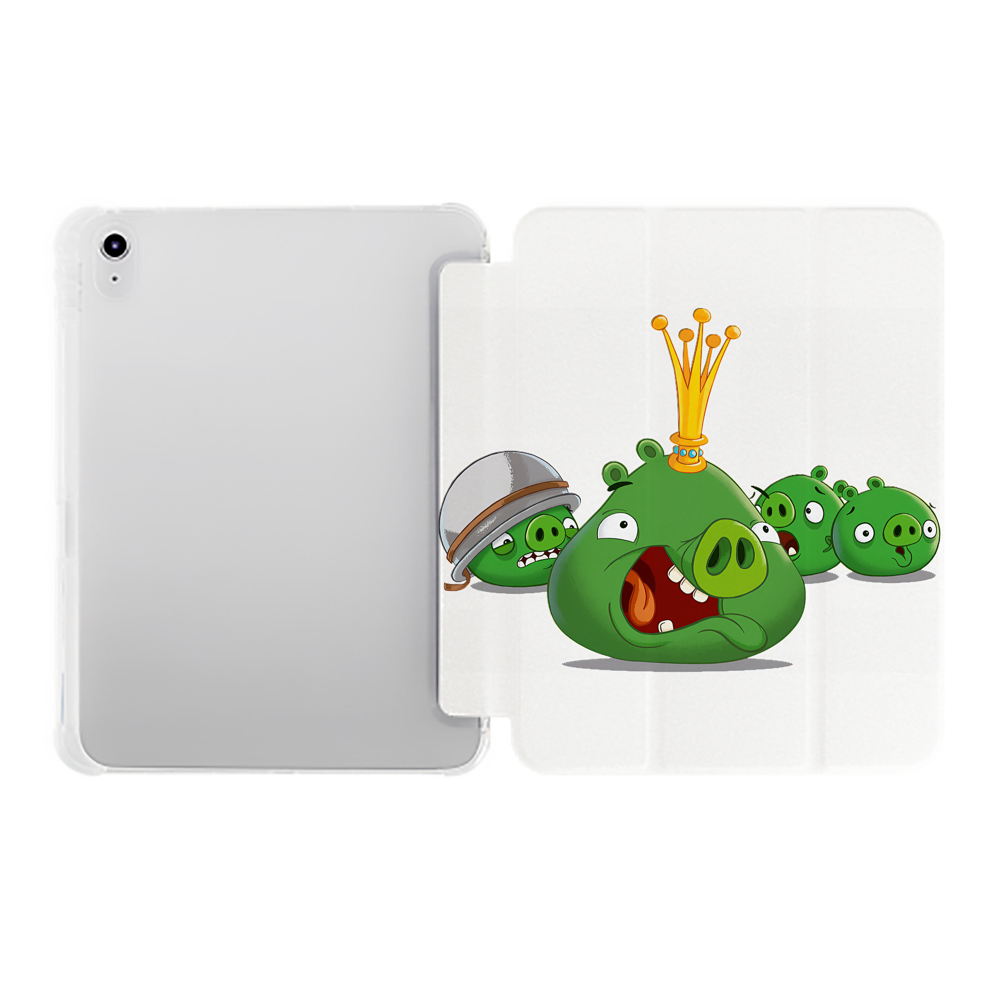 （画像用） Angry Birds アングリーバード IPad ケース ペン収納付き 三つ折りスタンド PUレザー×シリコン 対応機種9.5/10.5/10.9インチ